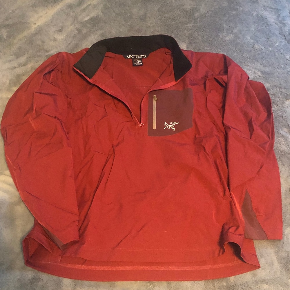 Mens Arc’teryx Polartec Maroon/Red Half Zip Sz. L